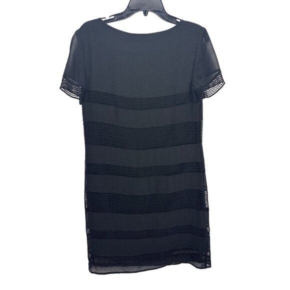 Catherine Malandrino Black Striped Bodycon Dress Sz 8 NWT Cottagecore Whimsygoth - Picture 5 of 6